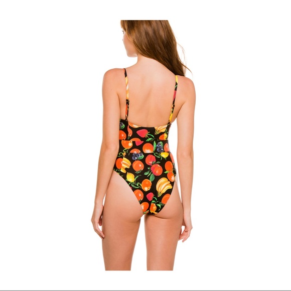 WeWoreWhat🍋🍊Fruit-Print Belted Swimsuit🍊🍋 - Picture 3 of 5